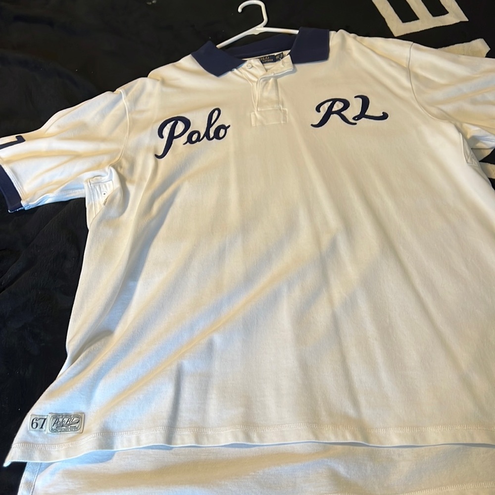 Polo Ralph Lauren 2XLT white and Blue Trim